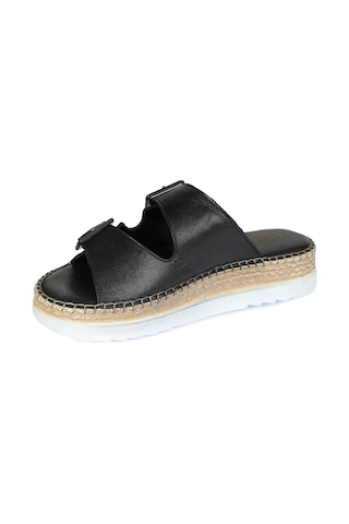 Greyder 50757 Kadın Siyah Hakiki Deri Trendy Terlik-488 Siyah