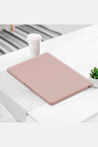 Apple  Uyumlu MacBook Air 15 15.3 İnç Standlı İnce Lüks Koruyucu Deri Kılıf Pembe