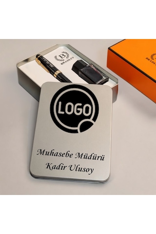 Firmaya Özel Logo Baskılı Dolma Kalem Mürekkep Seti - Metal Kutulu Kurumsal Şirket Hediyesi Diğer