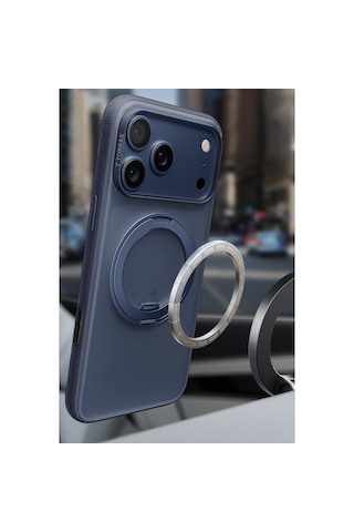 Torras Apple iPhone 17 Pro / 18 Pro Uyumlu O Stand R Fitness Serisi Magsafe Kılıf Lacivert