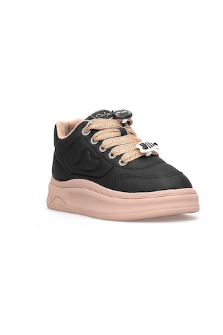Guja 25k421 Kadın Hakiki Deri Klasik Sneaker Siyah Siyah
