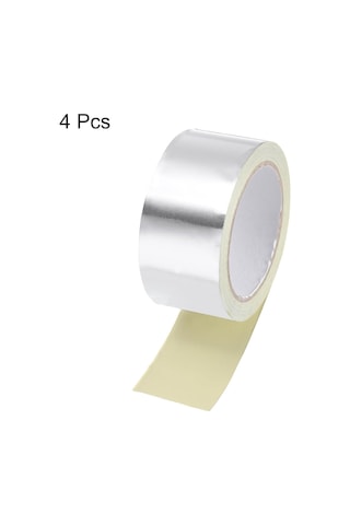 Alüminyum Folyo Bandı 2 İnç X 22 Metre Hvac İçin Gümüş Yüksek Sıcaklık Bant, Sızdırmazlık, Yama Sıcak Ve Soğuk Hava Kanalları 4 Pcs