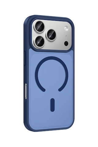 İphone 18 Pro Kılıf M-safe Şarj Özellikli Zore Babet Kapak - Mavi