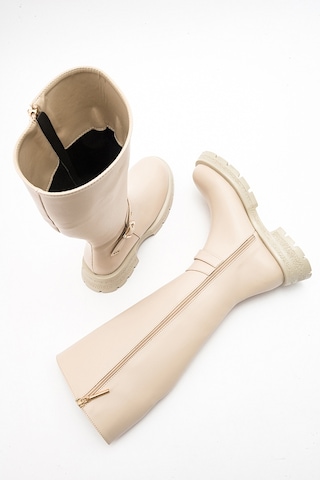 Luvishoes Covela Bej Cilt Kadın Çizme Bej