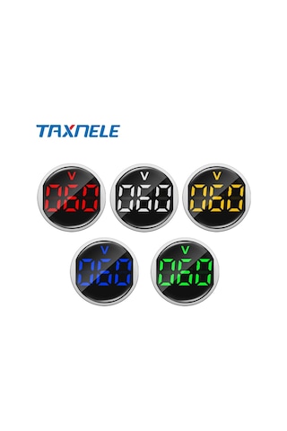 Yuvarlak Voltmetre-ac 60-500v 0-100a Led Dijital Voltmetre Ampermetre Hertz Hz Sinyal Işıkları 220v-yeşil