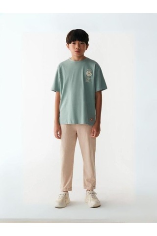 Nk Kids Erkek Çocuk Beli Lastikli Duble Paça Pantolon-13978-vizon Vizon