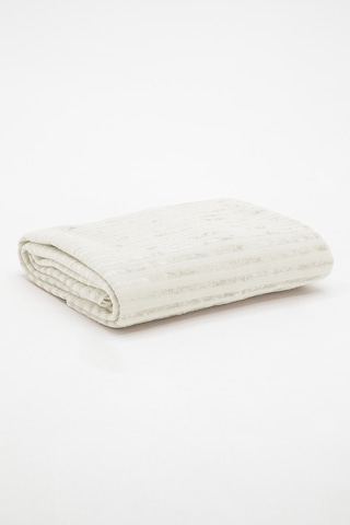 Kaymaz Taban Süngerli Kadife Koltuk - Çekyat Örtüsü 170x210 - Kre Krem