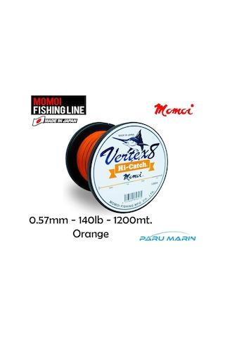 Momoi Vertex 8x 0.57mm 140lb 1200mt. Turuncu İp Misina