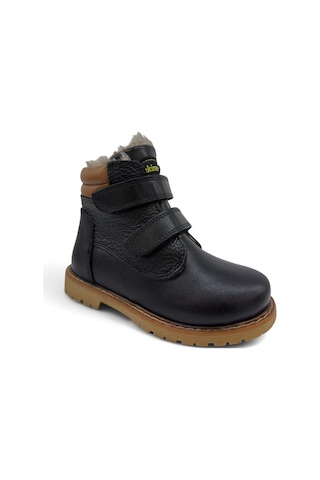 Tekiner Hakiki Deri Gerçek Kürklü Unisex Çocuk Bot Kahverengi