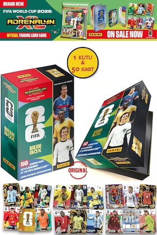 Dünya Kupası 2026 Panini Adrenalyn Xl Fıfa Trading Card Dream Box Koleksiyon Kart 50 Kart 25i Özel