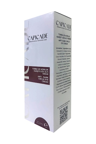 Capicade Torba Ve Morluk Karşıtı Göz Altı Kremi 20 ML