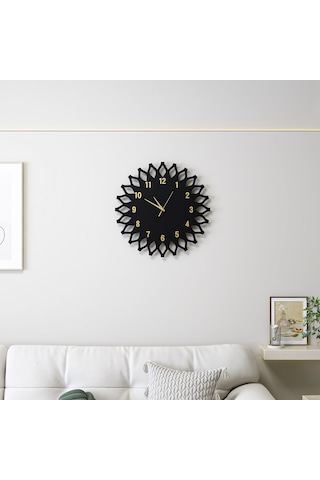 Monaco Duvar Saati Siyah Gold Siyah - Gold