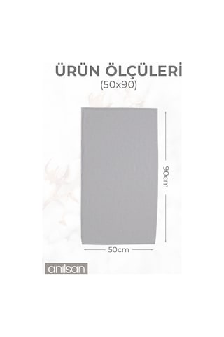 10'lu Gri El Havlusu - 50x90 Cm, 225 Gr, %100 Pamuk, Spa Ve Otel Havlusu, Günlük Kullanıma Uygun Gri