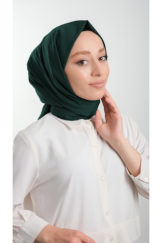 Zümrüt Düz Klasik Şal Medine İpeği Sade 202103 37 Zümrüt