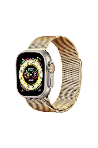 Apple Uyumlu Watch Milano Seri 42,44,45,49mm, 1/2/3/4/5/6/se/7/8/ultra Metal Akıllı Saat Kordon Ve Kayışı Gold