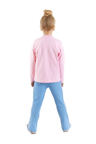 Denokids Catcorn Kız Çocuk T-shirt Pantolon Takım Renkli