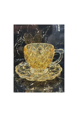 2' Çay Ve Kahve Fincanı 2 Kişilik Sarı