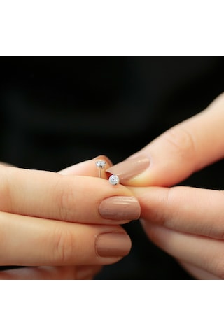 Lova 0.14 Karat Pırlanta Tektaş Küpe - 3040017