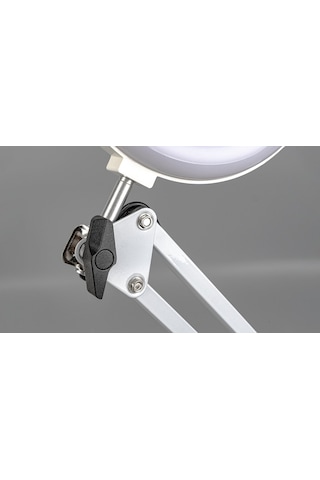 Akrobat Hareketli, 3 Diopter, Büyüteçli Led Işıklı Masa Çalışma Lambası, Mengeneli, Katlanabilir,
