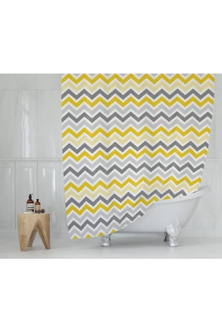 Banyo Perdesi 2x120x200 Çift Kanat Duş Perdesi Halka Hediyeli 4597 Çok Renkli