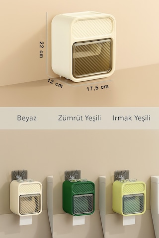 Tuvalet Kağıtlığı Yapışkanlı Duvar Tipi Tuvalet Kağıtlığı Çok Fonksiyonlu Tuvalet Kağıdı Komidini Irmak Yeşili