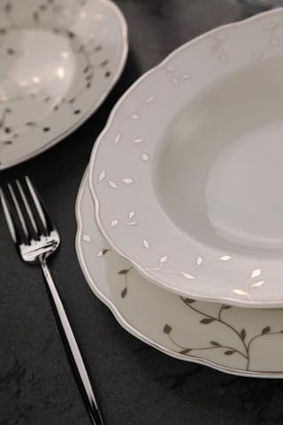 12 Parça 6 Kişilik Kahve Takımı Leaves Silver Genel