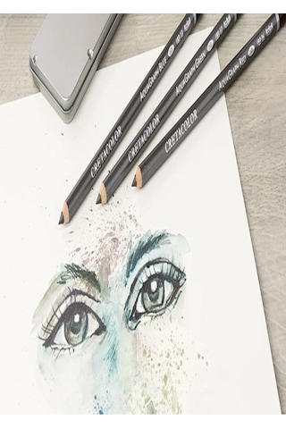 Van Dyck 200 Gr Cretacolor 6'lı Aquarell-dereceli Cepli Siyah Kalemlik 24 Bölmeli + Kalem Kutusu Set