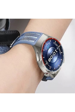 Huawei Watch Gt 6/5 Pro 46mm Kordon Lansman Kumaş Dikişli Silikon Klips 1e-1 Uyum 102