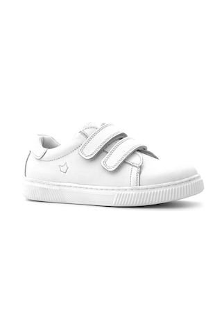 Hakiki Deri Beyaz Cırt Cırtlı Kız Çocuk Sneakers Ayakkabı Beyaz