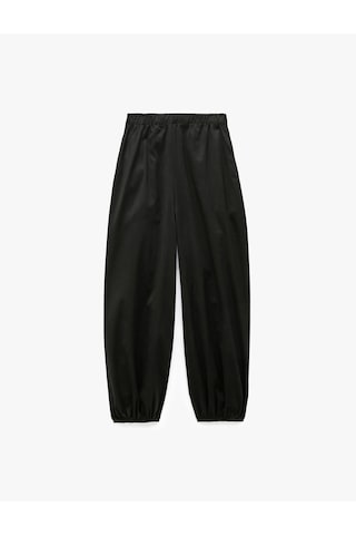 Koton Beli Lastikli Cepli Rahat Kalıp Gabardin Balon Pantolon Siyah 7wal40038ıw