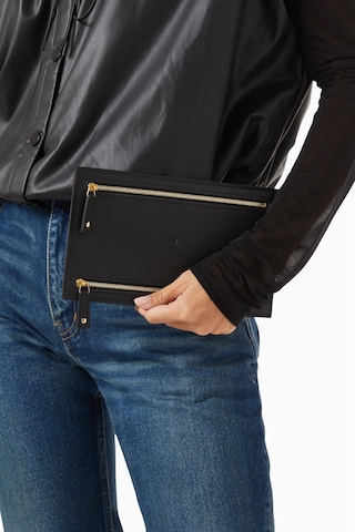 Montroi Grained Leather Currency Wallet Çift Taraflı Deri Unisex Cüzdan Siyah