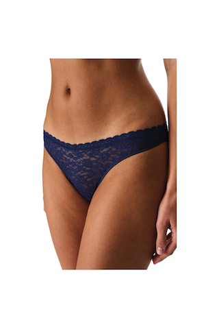 Penti Lacivert Easy Lace Dantel V Model Brazilian Külot
