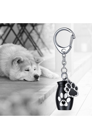 Homyl Alüminyum Alaşım Anahtarlık Pet Urn Değerli Siyah Altın