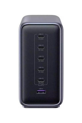 Ugreen Nexode 500w Gan 6 Portlu Hızlı Şarj Cihazı İstasyonu, Pd 3.1 5xusb-c, 1xusb-a, 2m Kablolu, Gri, 55550b