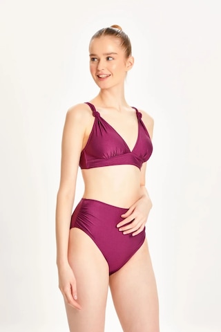 Too Salty Swimwear Kadın Toparlayıcı Yüksek Bel Arkadan Ayarlı Bikini Takımı 24s105st Mürdüm