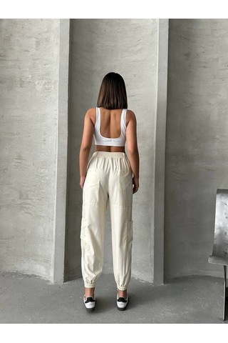 Kazax Jogger Lastik Paça Pantolon Bej
