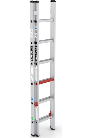 Çağsan TS6040 2x6 Basamaklı Duo İki Parçalı Alüminyum Merdiven