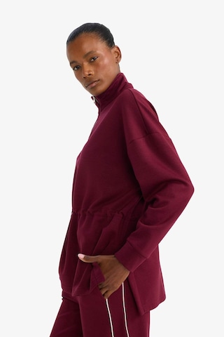 Defacto Long Fit Dik Yaka Beli Lastikli Yarım Fermuarlı Modal Sporcu Sweatshirt G4367ax25wnbr170 Bordo-br170