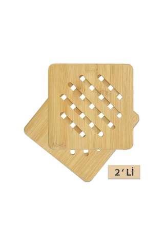 Nishev 2'li Bambu Lüx Yatay Desenli Kare Nihale