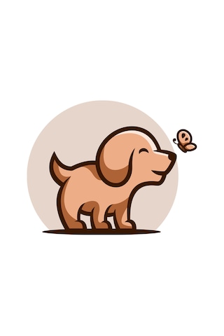 Paybuy Çocuk Tişört Sevimli Köpek Kelebek Baskılı Rahat Kesim Kısa Kol Y Siyah