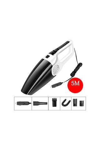 CBTxGlobal Araç Süpürgesi Yüksek Güçlü 120w Ev Araba Çift Kullanımlı Süpürge Güçlü Kuru ve Islak Kablolu Modeller Yedinci Nesil Beyaz