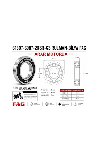 61807-6087-2rsr-c3 Rulman-bilya Fag - Arr61807fag