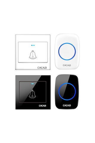 Cacazı H10 1 For 1 Kablosuz Akıllı Kapı Zili, Fiş: Ab Fiş Siyah