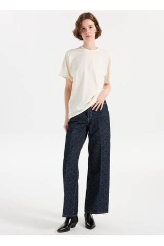 Hugo Lacivert Kadın %100 Pamuk Denim Pantolon 50541522
