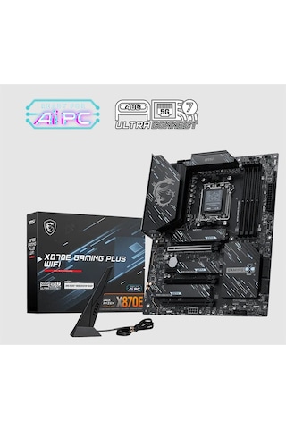 Msı X870e Gamıng Plus Wıfı Ddr5 8200mt/s 1xhdmı 3xm.2 Usb Am5 Atx Amd Am5 9000/8000/7000 Serileri İl