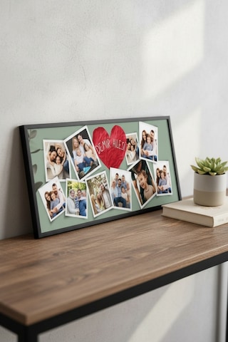 Kişiye Özel Aile Fotoğraf Kolaj Tablosu İsimli Anı Tablosu Dekoratif Duvar Tablosu
