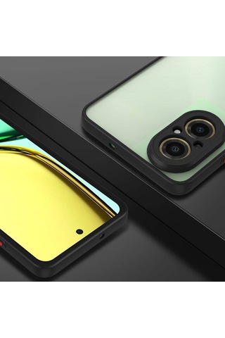 Realme 12 Lite Kılıf Zore Hux Kapak Siyah