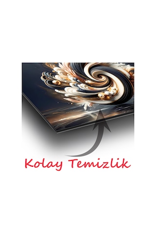 Soyut Siyah Beyaz Gold Cam Tablo Evlika, Modern Ev Ofis Salon Duvar Dekoru, Hediyelik Tablo Dekor