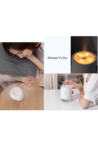 Monyee Mini Usb Nemlendirici, 500ml Hacim, Akıllı Kuru Yakma Koruması, Islak Hava, İnce Sprey, Sessiz Çalışma, Gece Lambası Özelliği, Masaüstü, Dormitorio Ve Ofis İçin, Beyaz Dağ Şekli