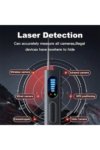 Gizli Kamera Dedektörü Anti-spy Araba Gps Takip Cihazı Dinleme Siyah